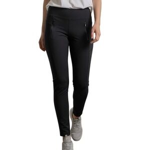 Athleta Stellar Tight Black Pants Women's S Zipper Pockets‎ Athletic Knit